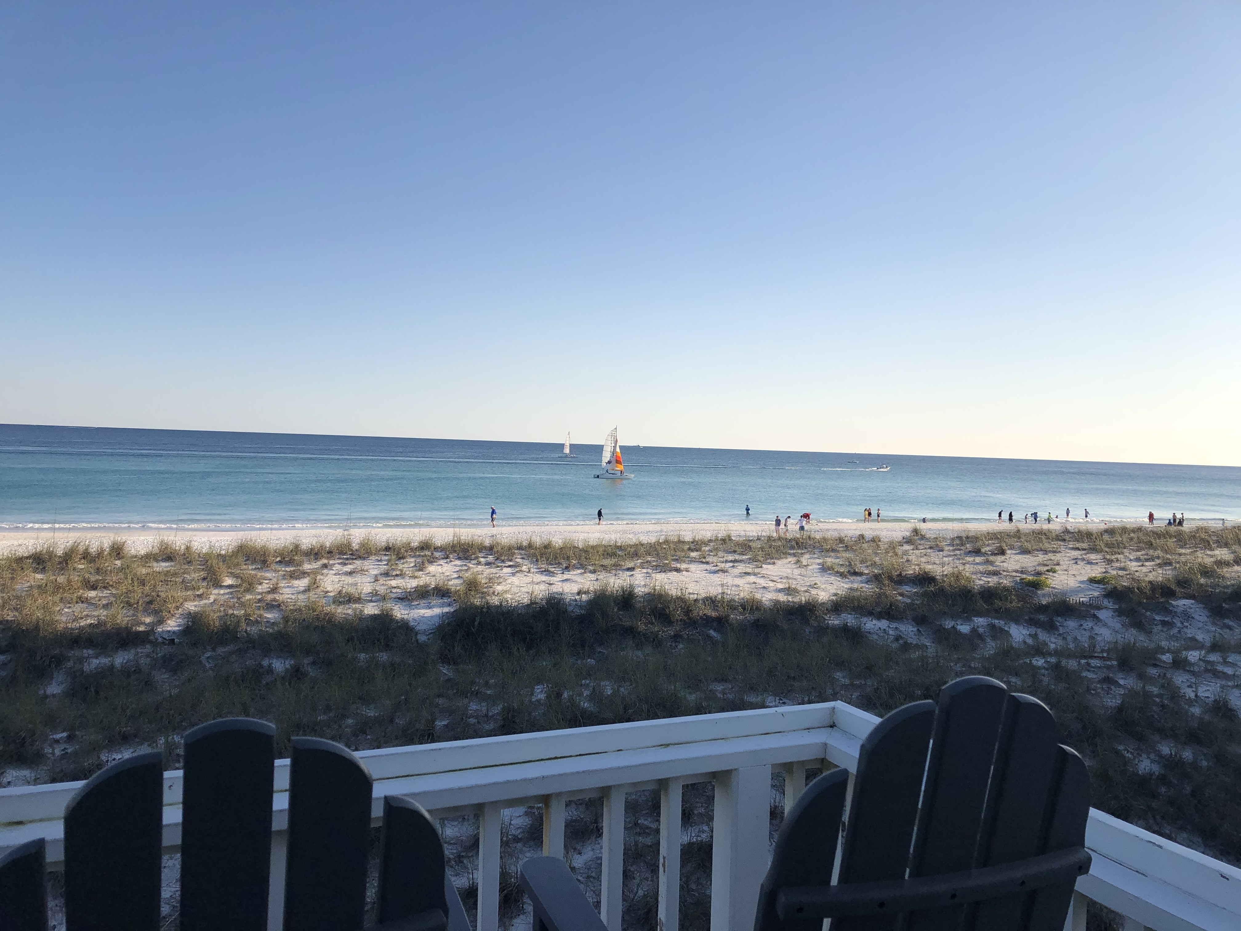 Beachfront sunset view